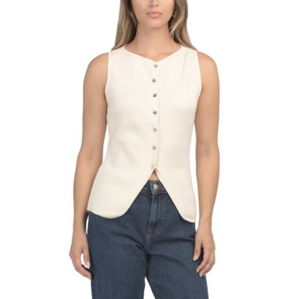 Song Of Style Aimee Song Sweater Button Vest — image 2 of 8